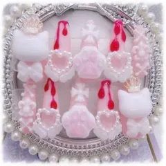 ♡現品 量産型 ネイルチップ 量産型 地雷系 平成女児 ゆめかわ 姫系 ピンク