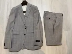 【定価約4万】REDA社生地 シングルスーツ グレージュ チェック ONLYのサムネイル