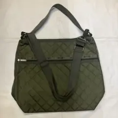 オリーブグリーン キルティングショルダーバッグ 2way