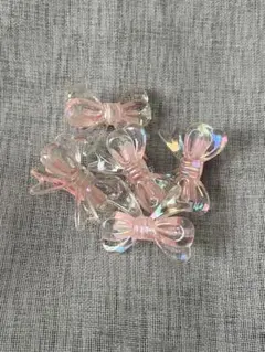 リボン型ヘアクリップ 5個セット
