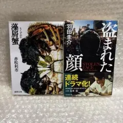 小説　まとめ売り　盗まれた顔　羽田圭介　藻屑蟹　赤松利市　文庫　2冊セット