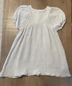 gelato pique パフスリーブ ガーゼ　ワンピース 90-100cm