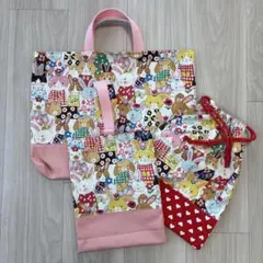 うさぎ柄　入園入学セット　上履き袋　体操服袋　バッグ　ハンドメイド