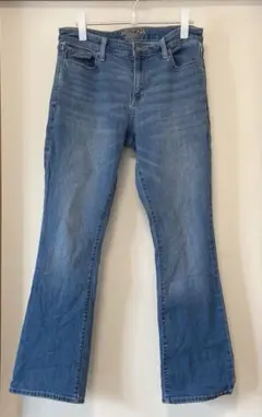 アリゾナ デニムパンツ ブーツカット ミッドライズ 11 青 綿 お出かけ