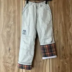 TINKERBELL キッズ 140 ロングパンツ ライトグレー ロールアップ