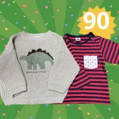 恐竜ニット＆ストライプTシャツ【ships kids】セット