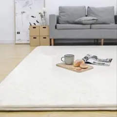 ラグマット 130×185cm 約1.5畳 アイボリー