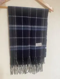 チェック柄マフラー ネイビー グレー