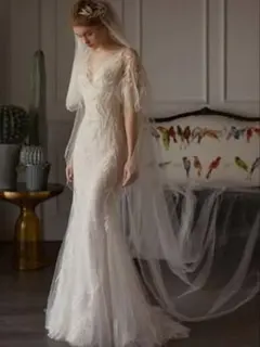 ホワイト　ソフト　マーメイド ウェディングドレス　前撮り