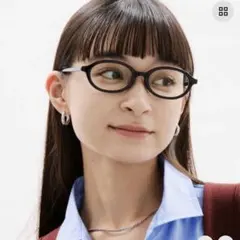 JINS TODAY 2025SSブラック オーバルフレーム メガネ 度なし