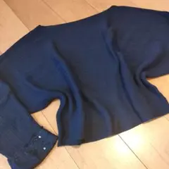 アクシーズ　ネイビー　ドルマン　 長袖ニット