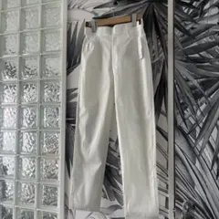 新品　ストレートパンツM L白　ストレッチパンツ
