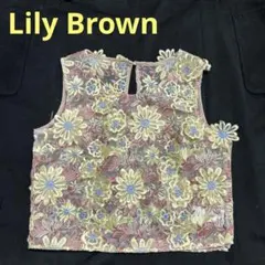 リリーブラウン LILY BROWN オーガンジーレーストップス 【サイズM】のサムネイル