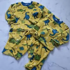 パジャマ 100cm 110cm 2セット フリース 恐竜 上下セット兄弟リンク