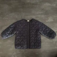 【美品】petit main ハートキルティングジャケット　90 ネイビー
