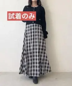 apres jour フレアスカート オフチェック チェック柄のサムネイル