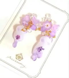 猫★ネコ　フラワー★　レジン　ピアス　イヤリング　チャーム