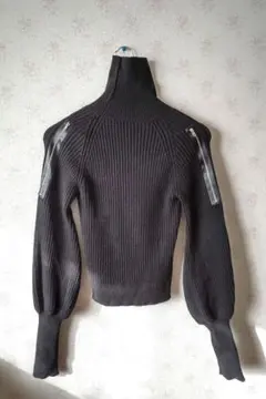 ☆EMODA エモダ ショルダージップニットトップス黒フリーサイズ☆