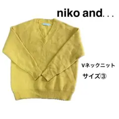 niko and. . . オレンジイエロー Vネックニット サイズ③