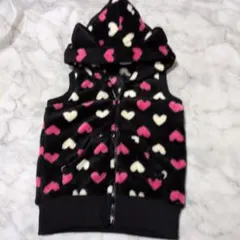 ハート柄フード付きベビーベスト