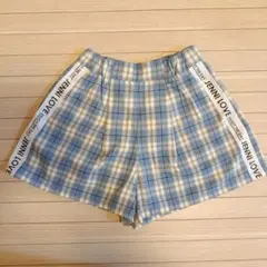 ブルー系チェック キュロットスカート 150cm