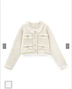 GRL フリンジショート丈ニットカーディガン[dr482]