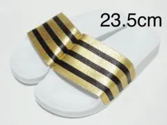 23.5cm 白 金 アディレッタ サンダル イタリア製 レザー