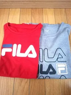 【Мサイズ/おまけつき】フィラ FILA 夏服Tシャツ グレー/レッドのサムネイル