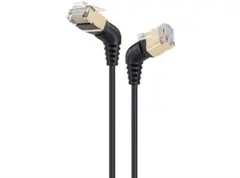 LANケーブル CAT8 0.5m 2本セット RJ45 L字型 40Gbps
