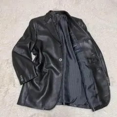 【美品】バーバリーロンドン レザージャケット 羊革 ラムレザー 黒 L メンズ