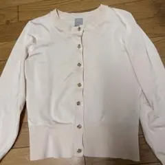 H&M ベージュ 長袖カーディガン XS 金ボタン