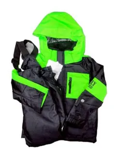 新品 子ども用スキーウェア ブラック/グリーン【130㎝】