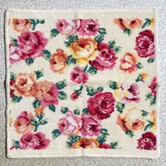 FEILER　フェイラー　タオルハンカチ　花柄　アイボリー系　約30cmのサムネイル