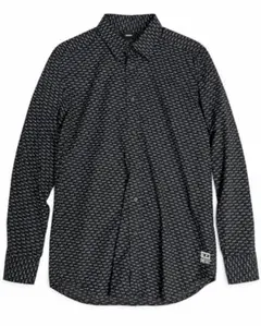 DIESEL 総柄 長袖シャツ ブラック系