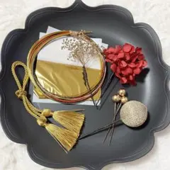 成人式 髪飾り 袴 卒業式 水引 金箔 振袖 七五三 金箔 着物 結婚式 赤金