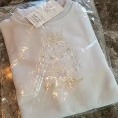 新作　メゾピアノ　ティアラケーキパーカー　サックス　size120