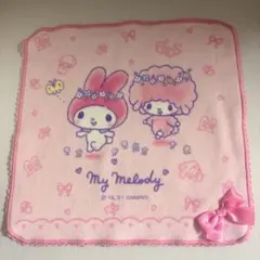 Sanrio My Melody ミニタオル ピンク リボン付きのサムネイル
