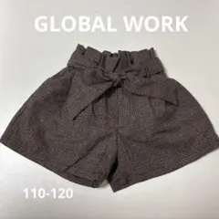 GLOBAL WORK キッズL 千鳥格子柄 リボン付きハーフパンツ
