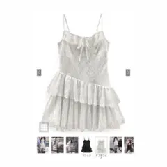 【新品未使用】GRL花柄レースフリルキャミソールミニワンピース［dk1348］
