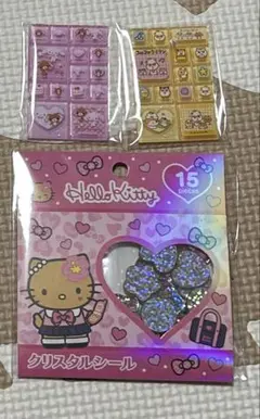 サンリオ ミニタイルシール コロコロクリリン　ウサハナ　クリスタルシール　キティ