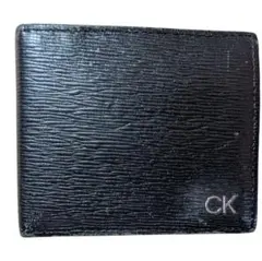 Calvin Klein 二つ折り財布 ブラック 小銭入れ付き メンズ