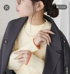 【新品タグ付き】CISCOATリブ編みクリーム色ニット Mサイズ