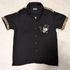 美品　SKULL WORKS シャツ　スカル　刺繍　ブラック　ヒョウ柄のサムネイル