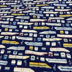 生地　ハギレ　電車　新幹線　手作り　保育園　幼稚園　入園準備　100×80