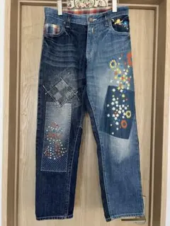 アズノウアズ　デニム　パンツ　刺繍　パッチワーク　カラフルのサムネイル