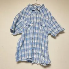 リーバイス シャツ ウエスタン 襟袖 チェック 【XL】ビッグサイズ 青白 綿のサムネイル