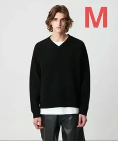 プレーティング クロップド Vネック ニット