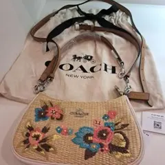 COACH 2way フローラル エンブロイダリー テリ　☆美品
