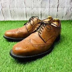 着用2回 runwalk ランウォーク 革靴 ウィングチップ 外羽根 本革 25