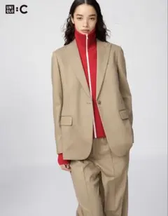 ユニクロC テーラードジャケット　ベージュ　M